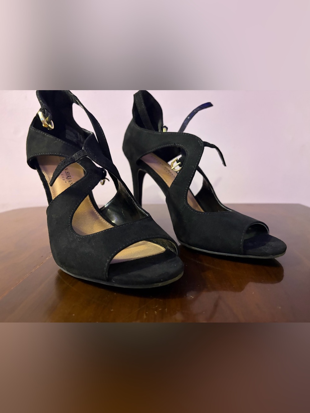 Black Suede High Heels Size 8.5